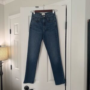 Favorite Daughter Straight Leg Jeans - Dark Blue Wash